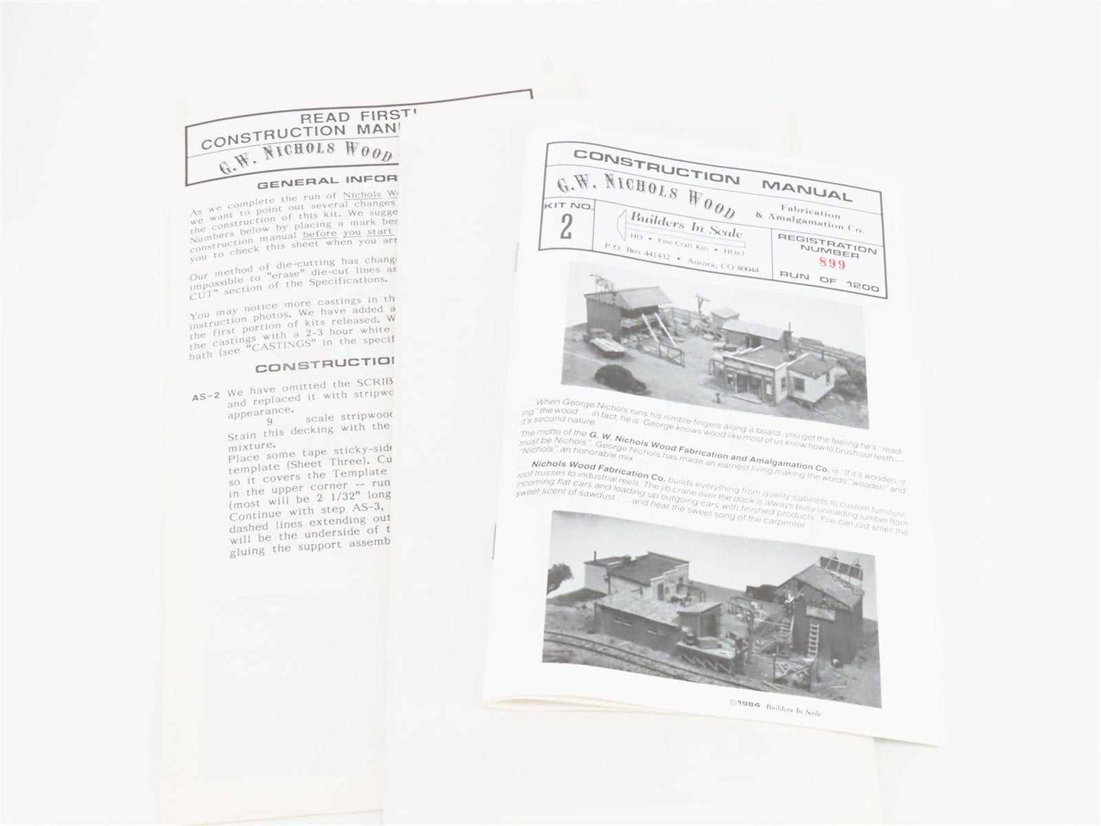 HO Scale Builders in Scale 2 G.W. Nichols Wood Building Kit