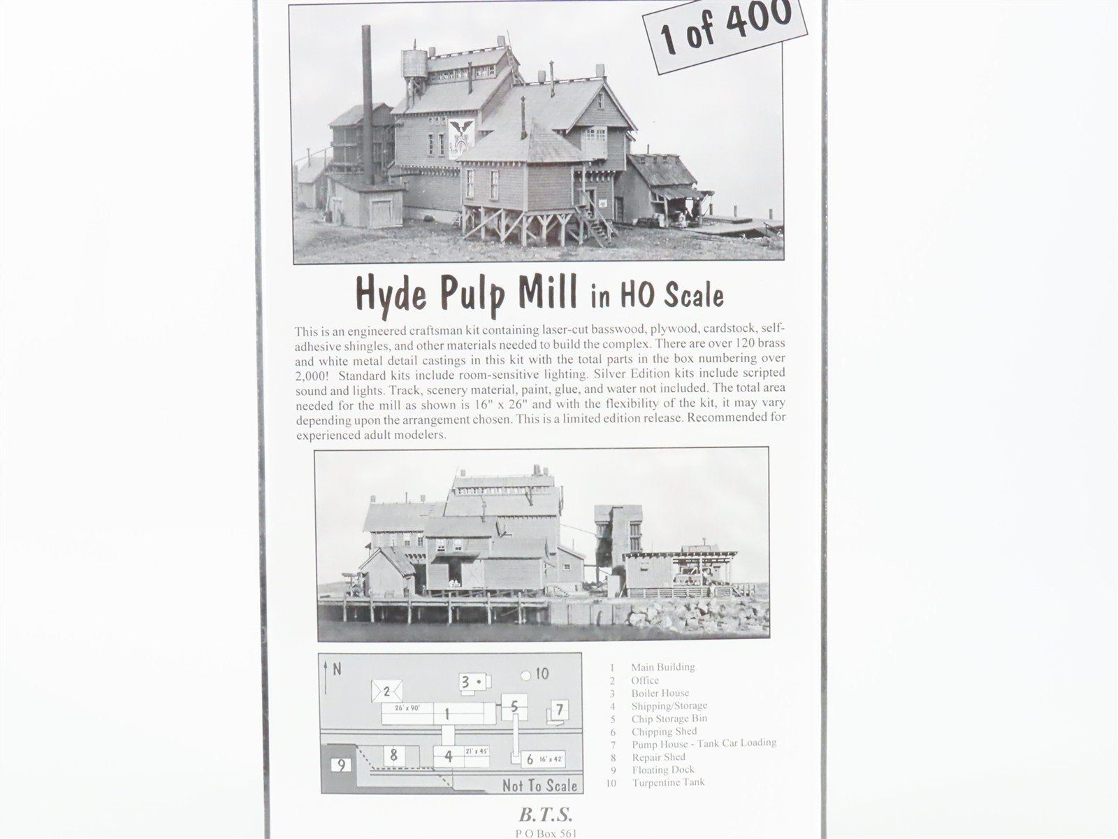 HO Scale Master Creations 95-SE-85 McCabe Hyde Pulp Mill Building Kit SEALED