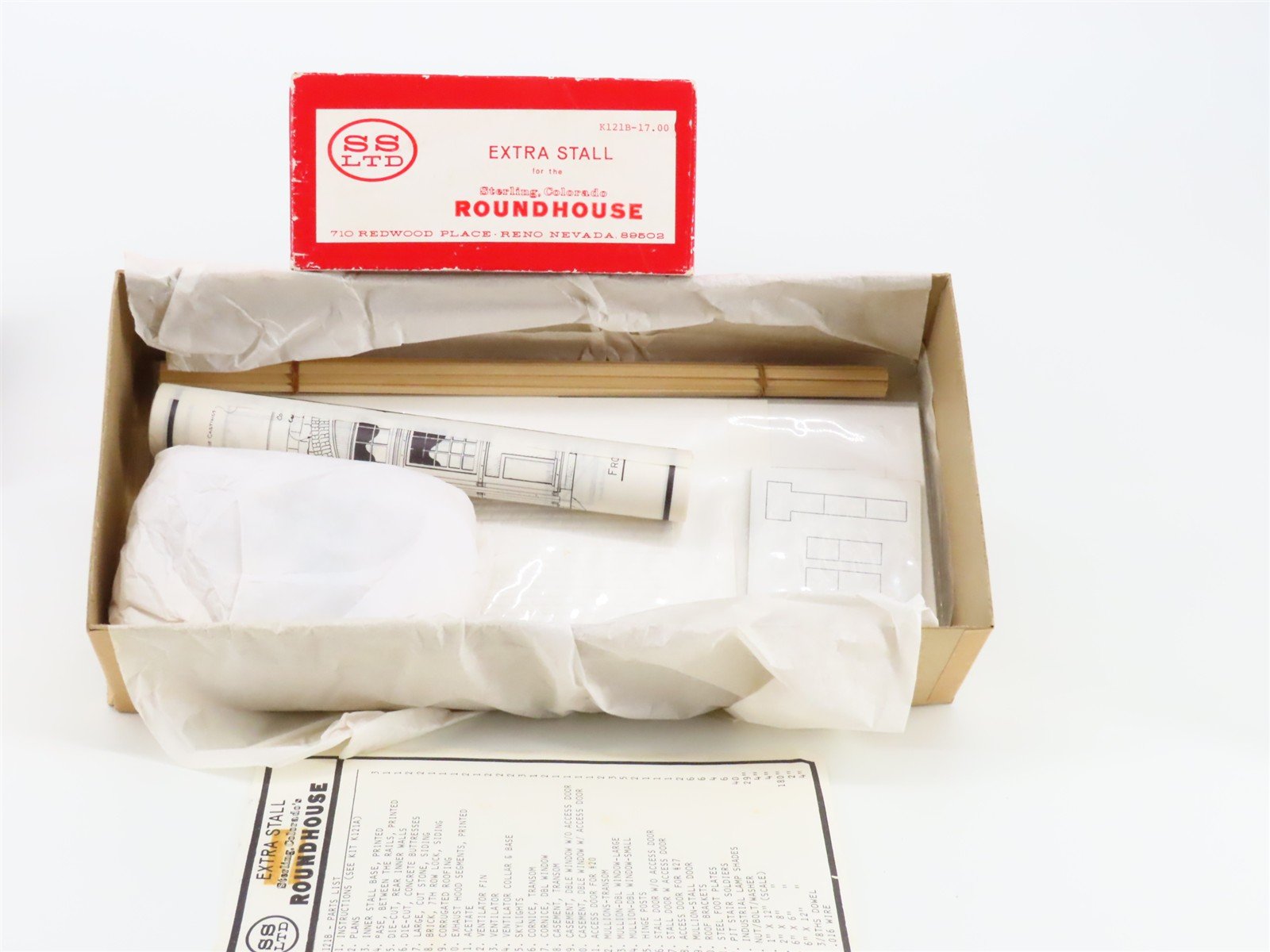 HO Scale SS Ltd K121B Extra Stall for Sterling, CO Roundhouse Building Kit