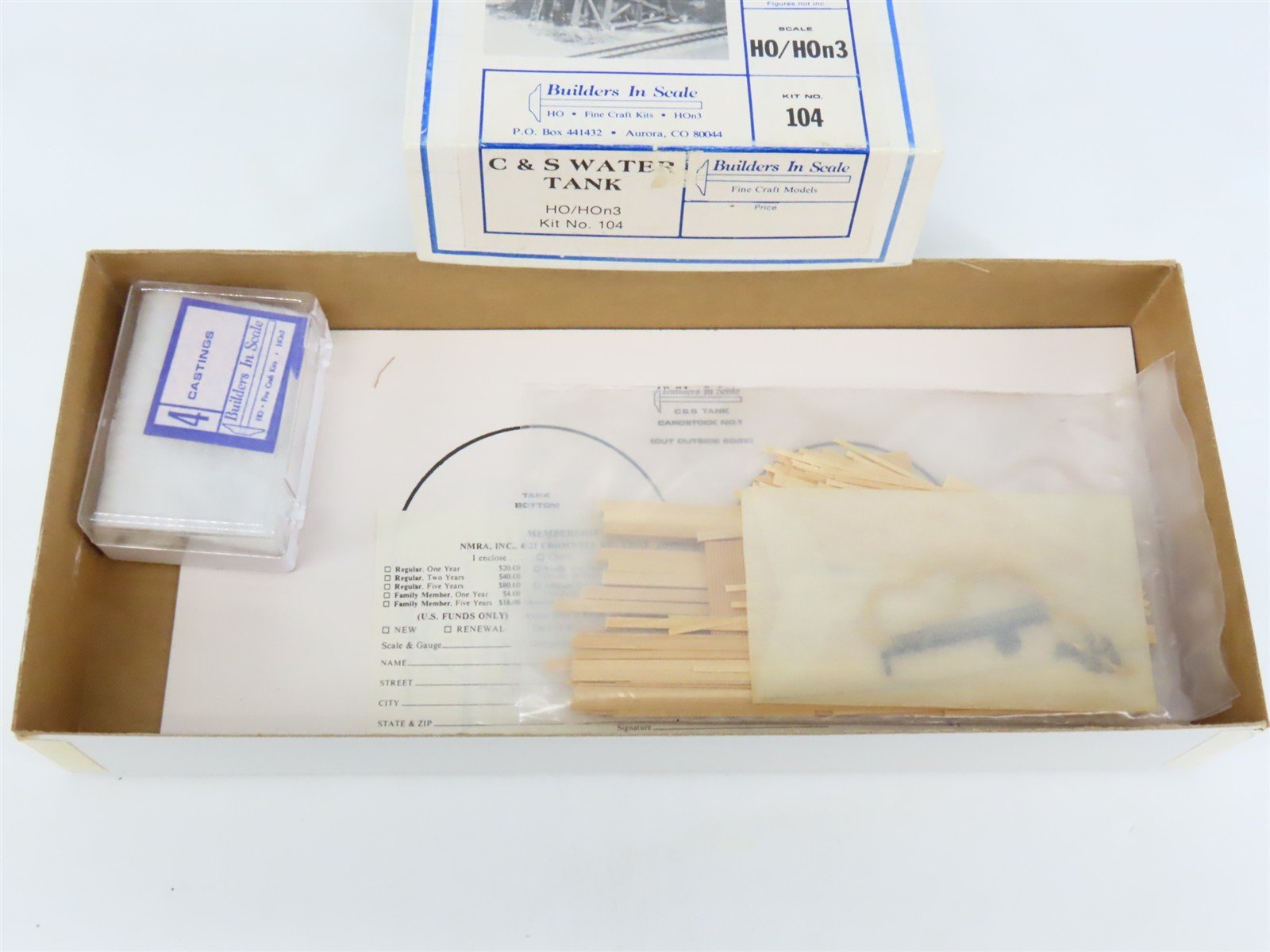 HO 1/87 Builders In Scale Craftsman Kit #104 C&S Water Tank
