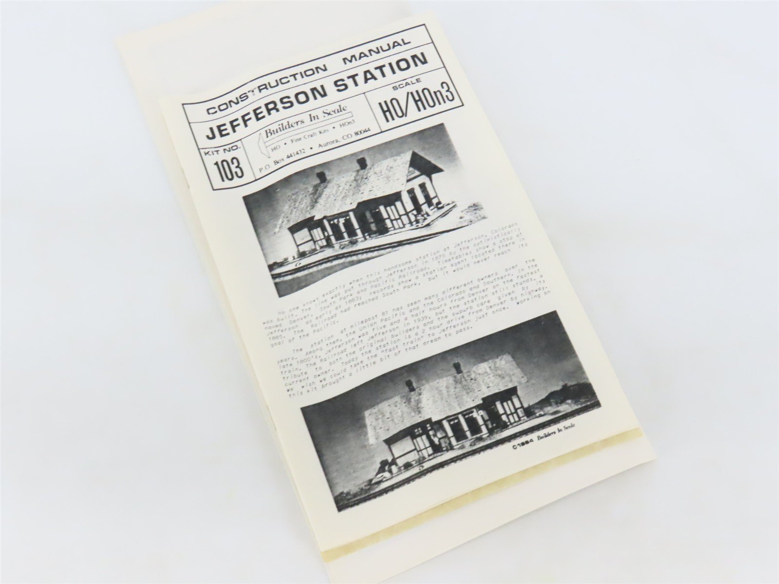 HO 1/87 Builders In Scale Craftsman Kit #103 Jefferson Station