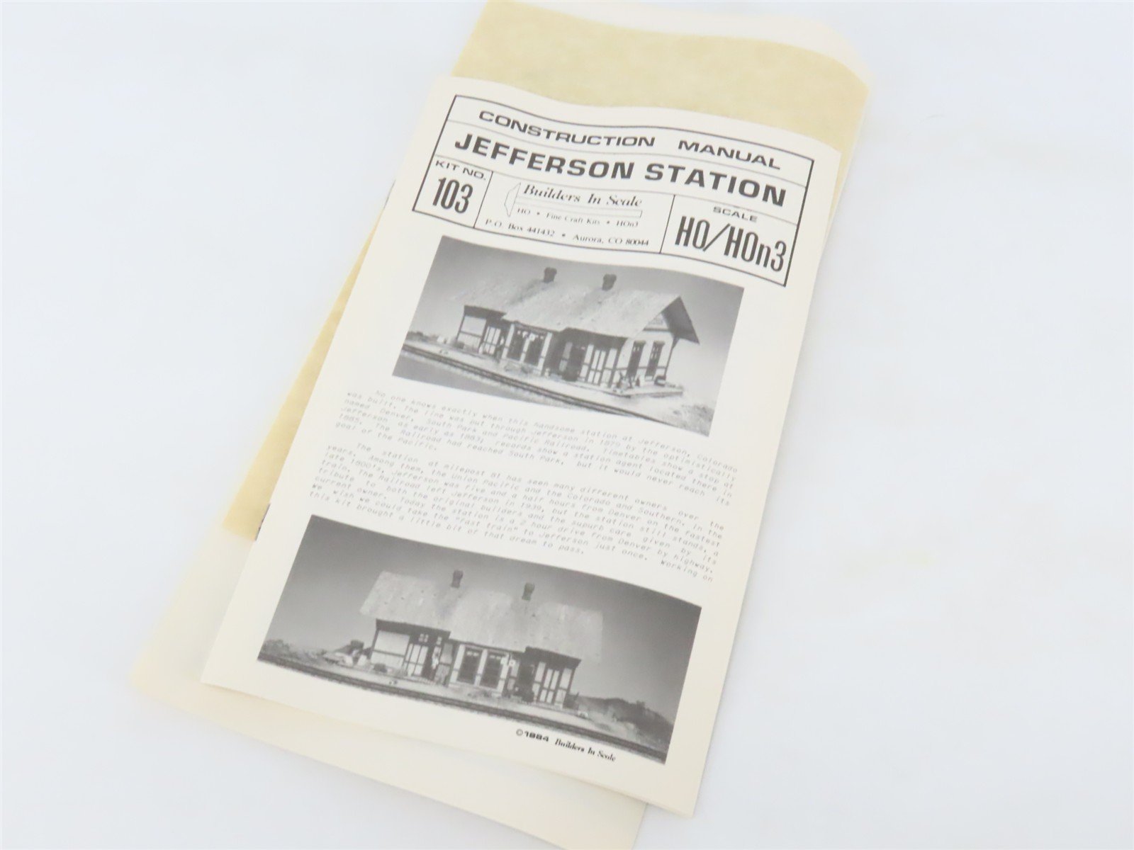 HO 1/87 Builders In Scale Craftsman Kit #103 Jefferson Station