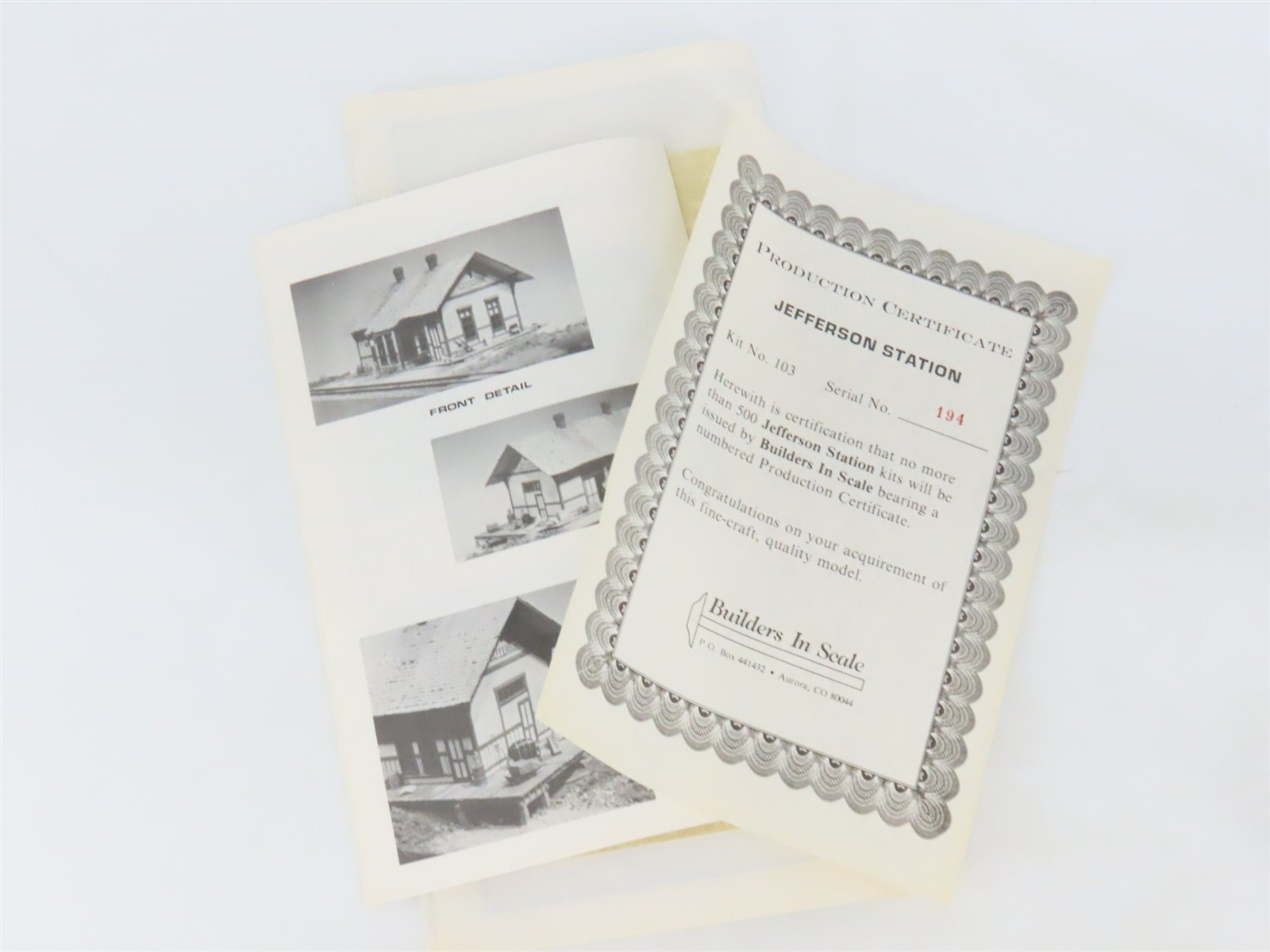 HO 1/87 Builders In Scale Craftsman Kit #103 Jefferson Station