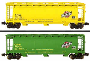 Z Scale FULL THROTTLE FTCOL74 CNW 51' 3-Bay Cylindrical Hoppers - Set #1