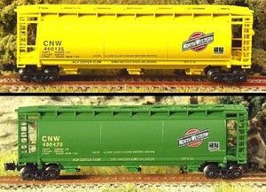Z Scale FULL THROTTLE FTCOL74 CNW 51' 3-Bay Cylindrical Hoppers - Set #1
