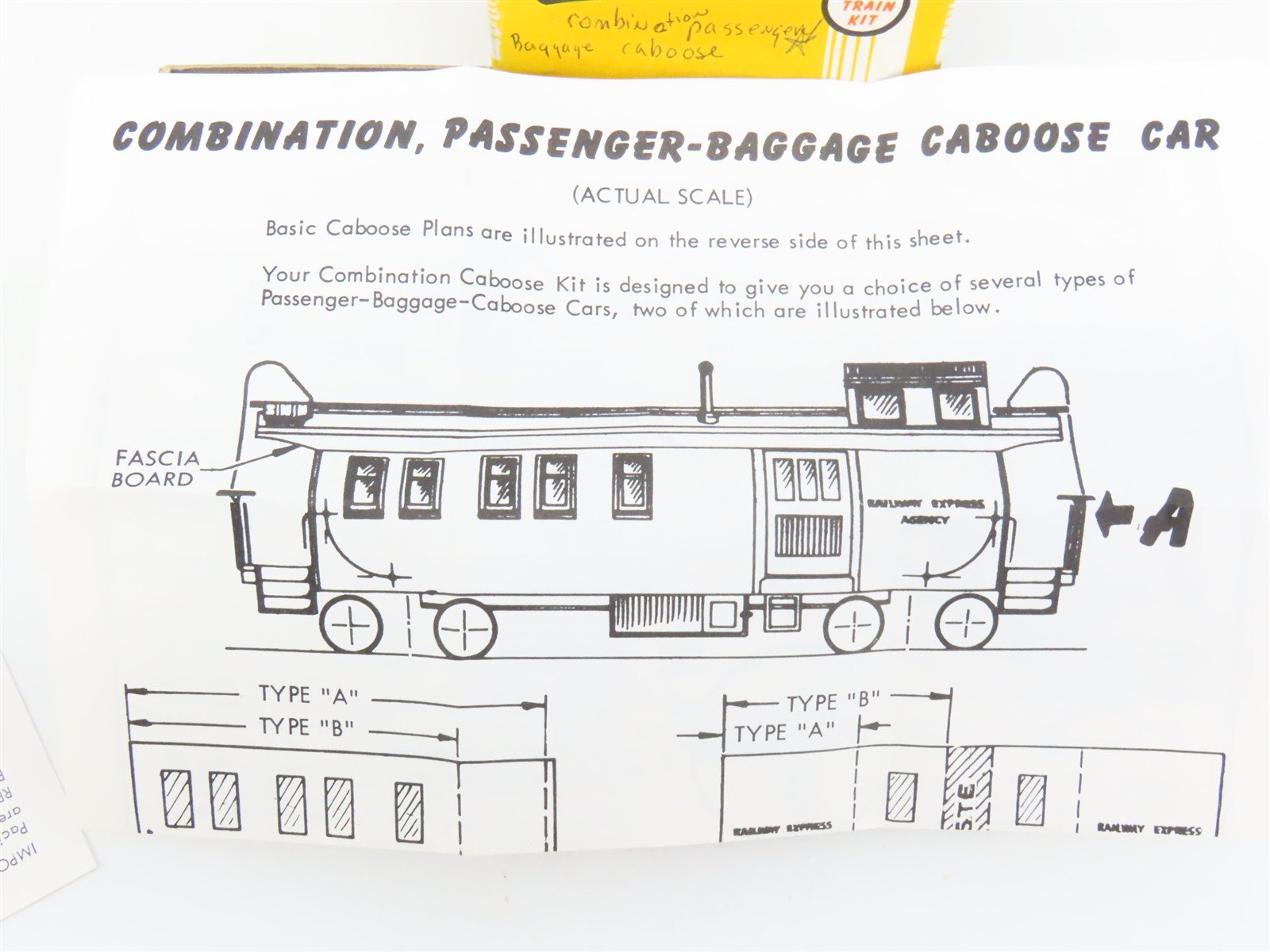 HO Scale Silver Streak Kit REA Combination Passenger-Baggage Caboose Car