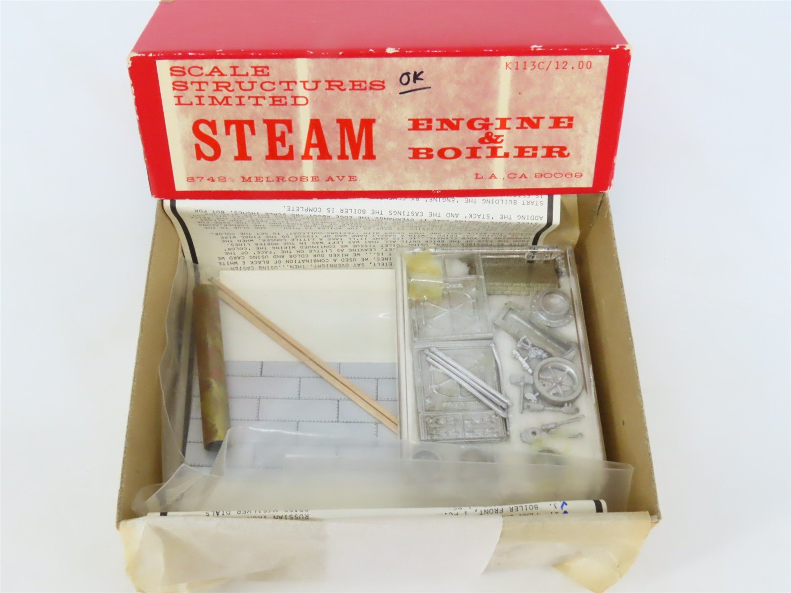 HO 1/87 Scale Structures SS LTD Scenery Kit #K113C Steam Engine & Boiler