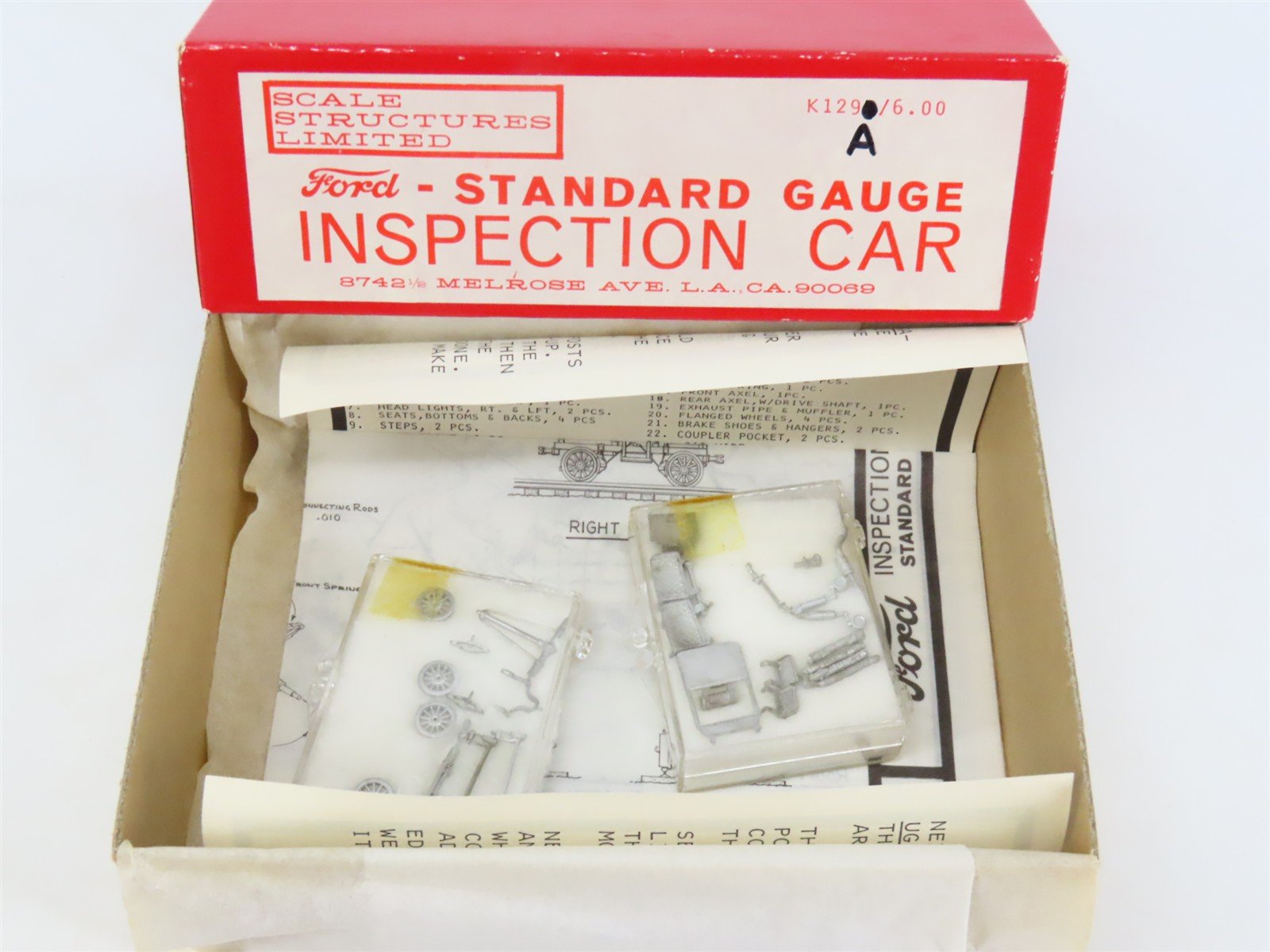 HO 1/87 Scale Structures SS LTD Kit #K129A Ford Standard Gauge Inspection Car