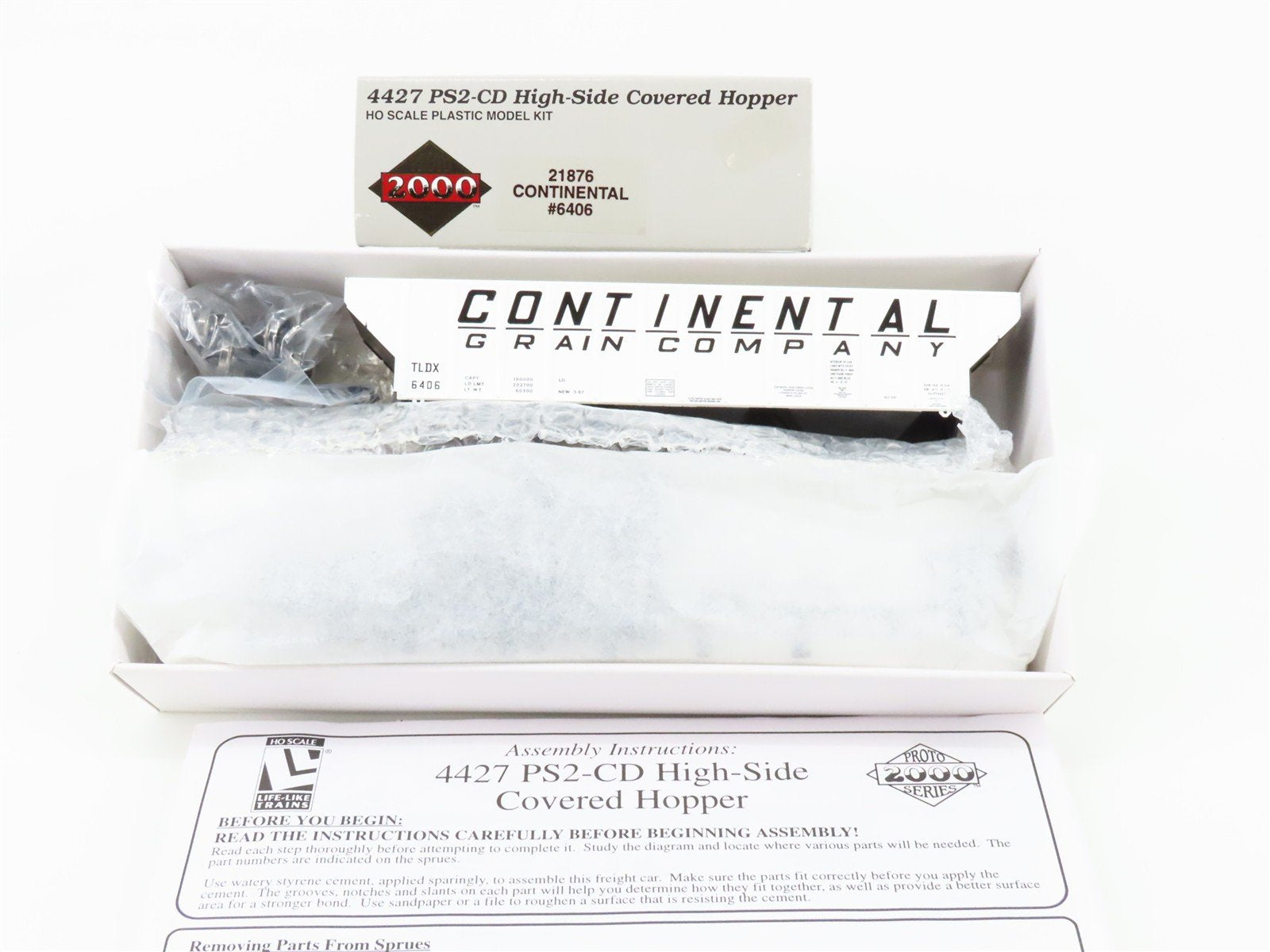 HO Proto 2000 Kit 21876 TLDX Continental Grain PS2-CD 3-Bay Covered Hopper #6406