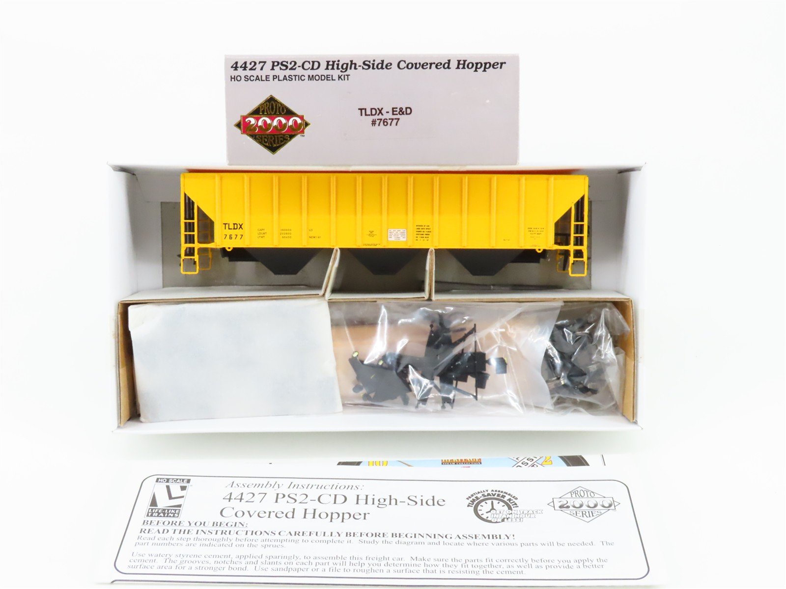 HO Scale Proto 2000 Kit TLDX E&D PS2-CD 3-Bay Covered Hopper #7677