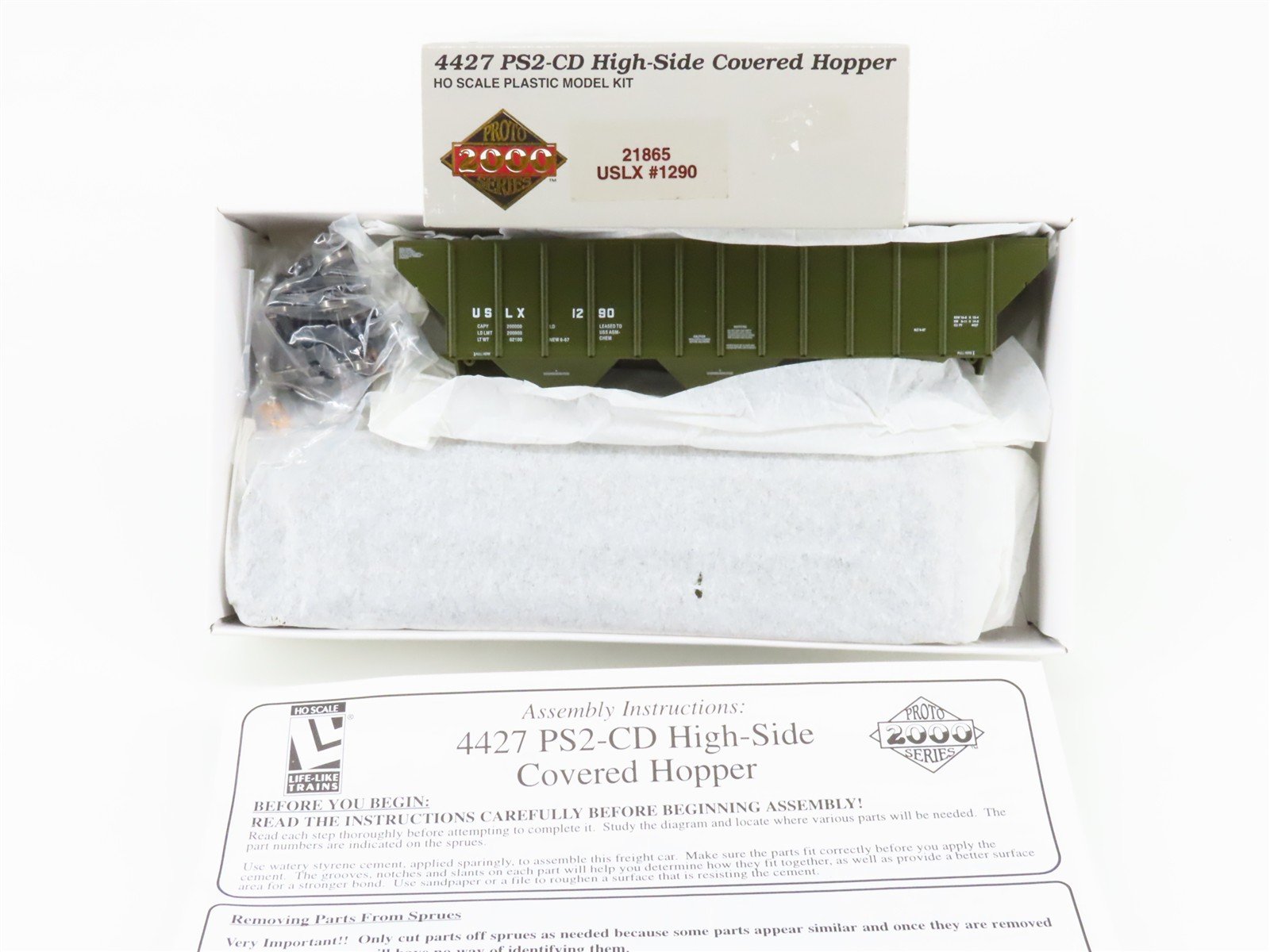HO Proto 2000 Kit 21865 USLX USS AGM-CHEM PS2-CD 3-Bay Covered Hopper #1290