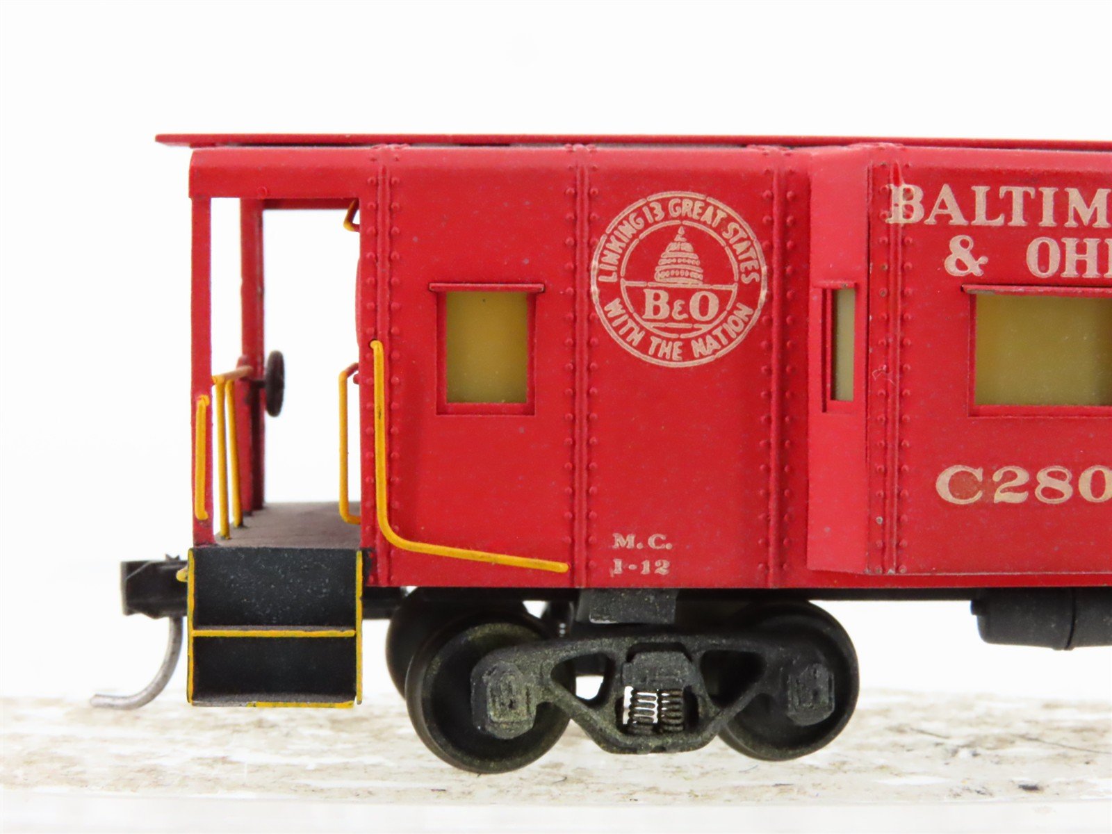 HO Scale Lambert BRASS B&O Wagon-Top Bay Window Steel Caboose #C2807 - CUSTOM