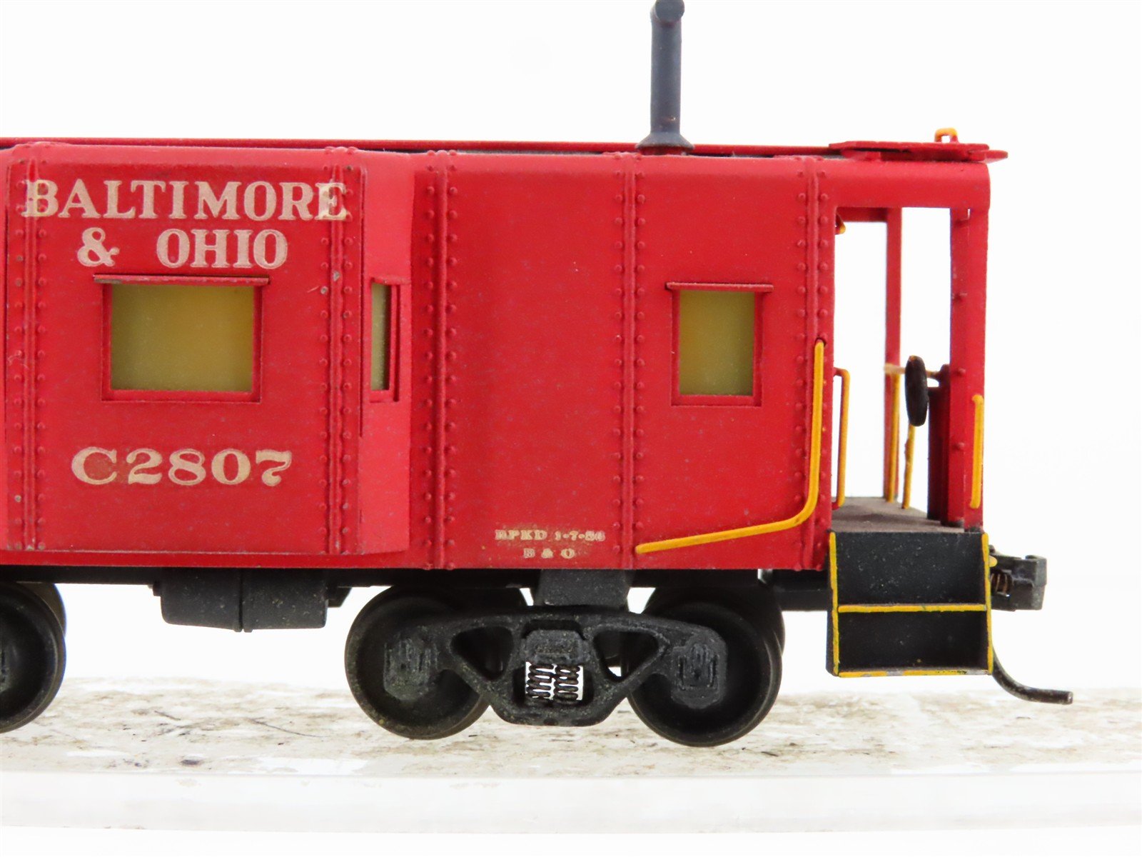 HO Scale Lambert BRASS B&O Wagon-Top Bay Window Steel Caboose #C2807 - CUSTOM