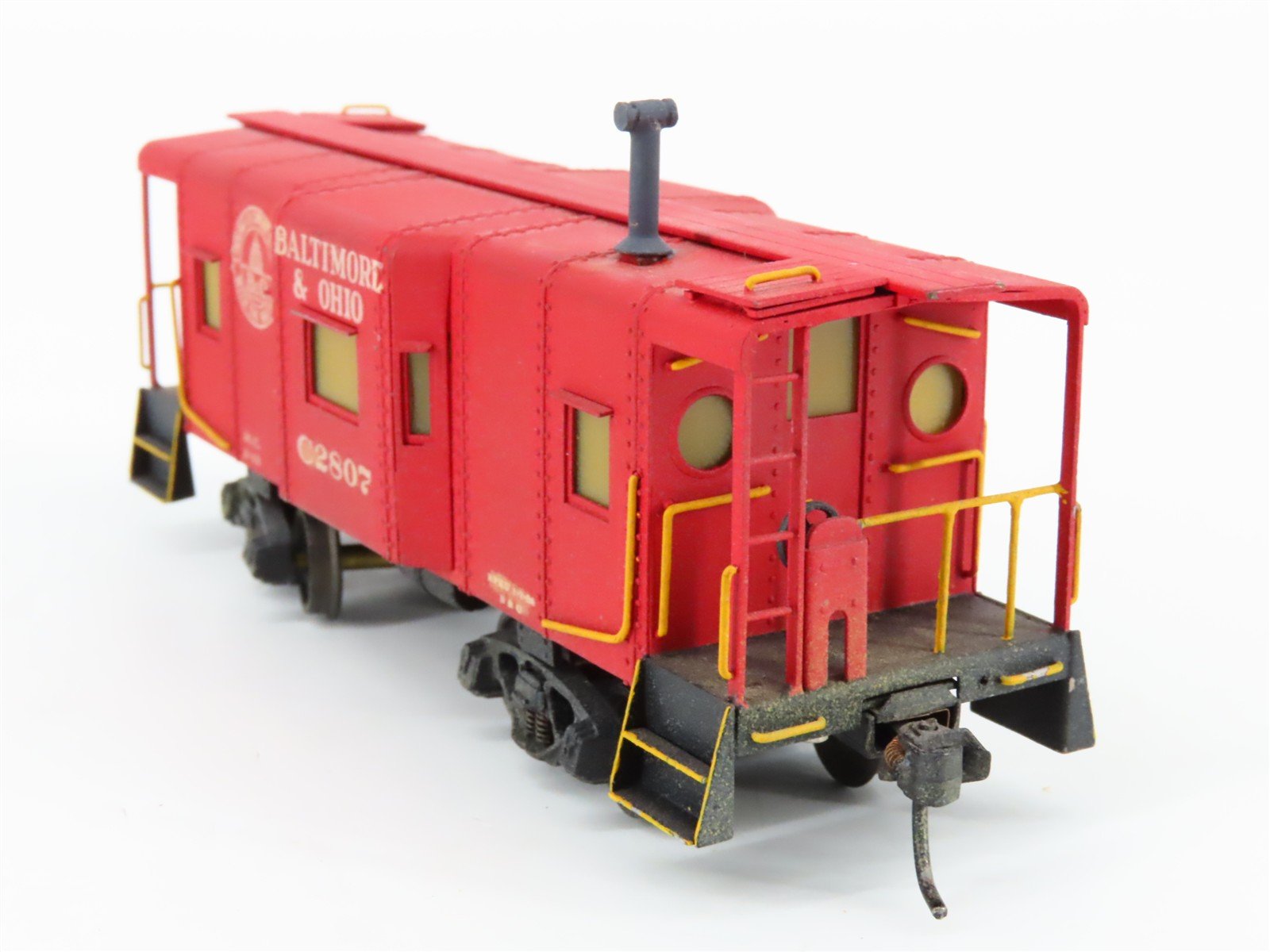 HO Scale Lambert BRASS B&O Wagon-Top Bay Window Steel Caboose #C2807 - CUSTOM