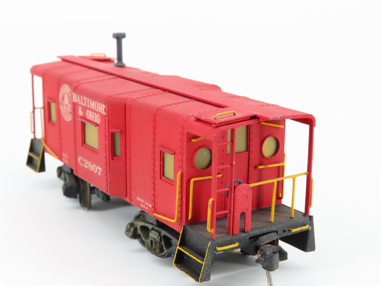 HO Scale Lambert BRASS B&O Wagon-Top Bay Window Steel Caboose #C2807 - CUSTOM