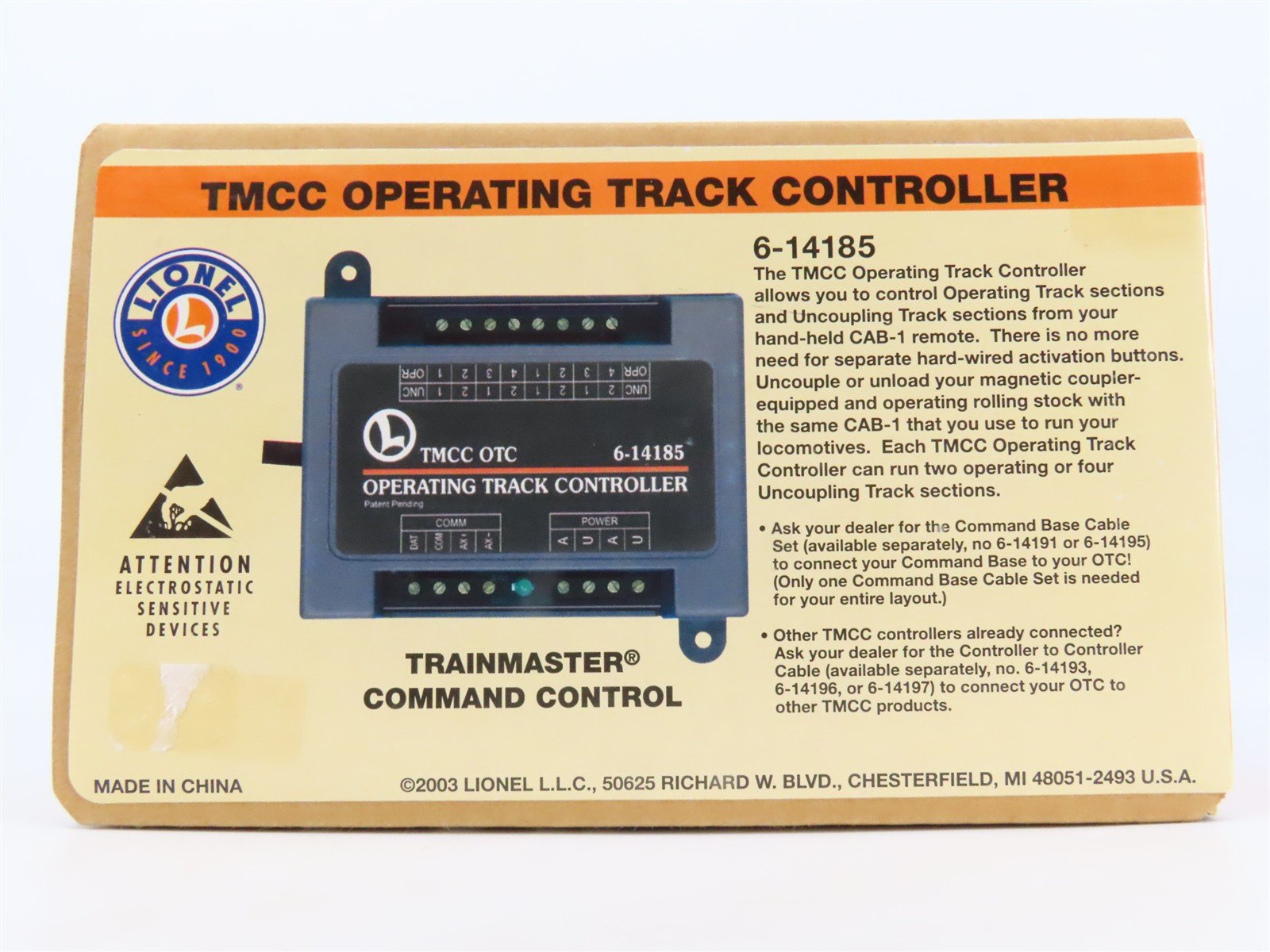 Lionel 6-14185 TMCC OTC Operating Track Controller - SEALED