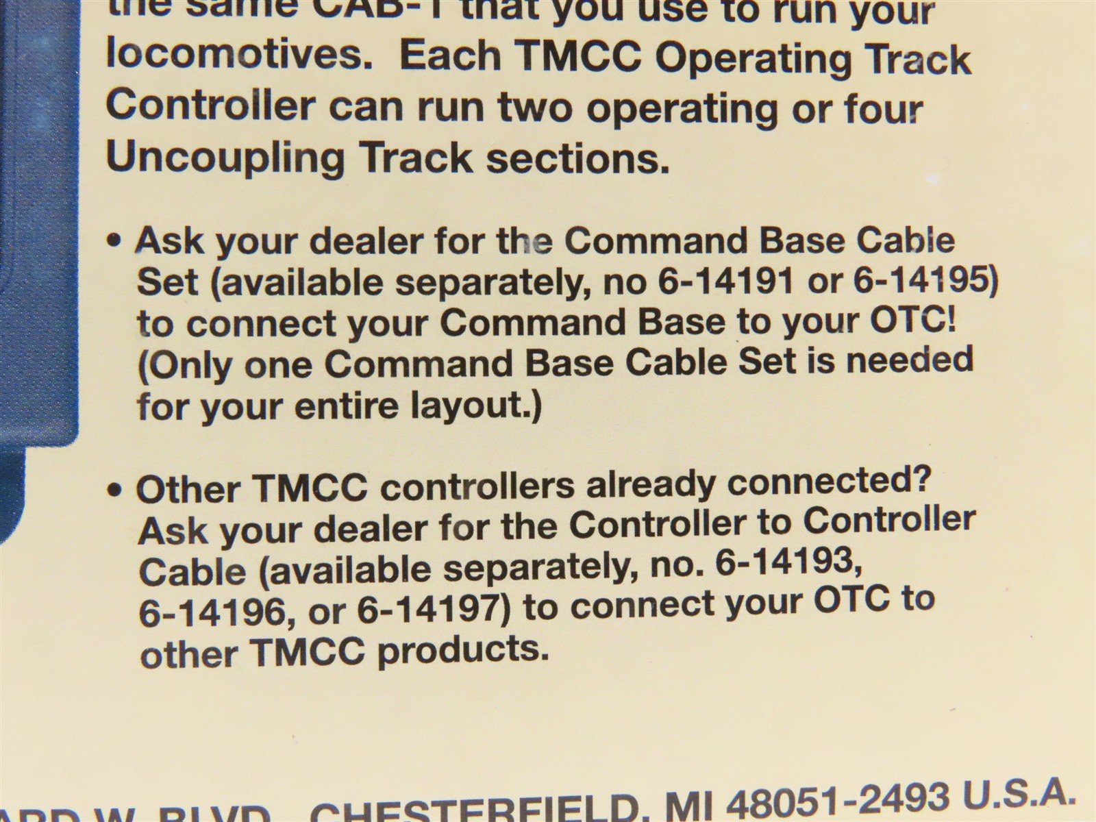 Lionel 6-14185 TMCC OTC Operating Track Controller - SEALED