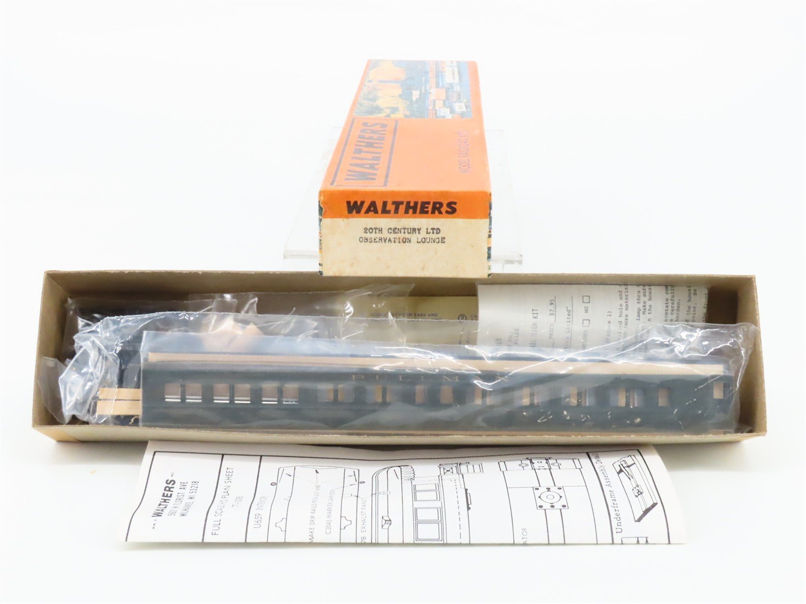 HO Scale Walthers Kit 20th Century Limited Pullman Observation Lounge Passenger
