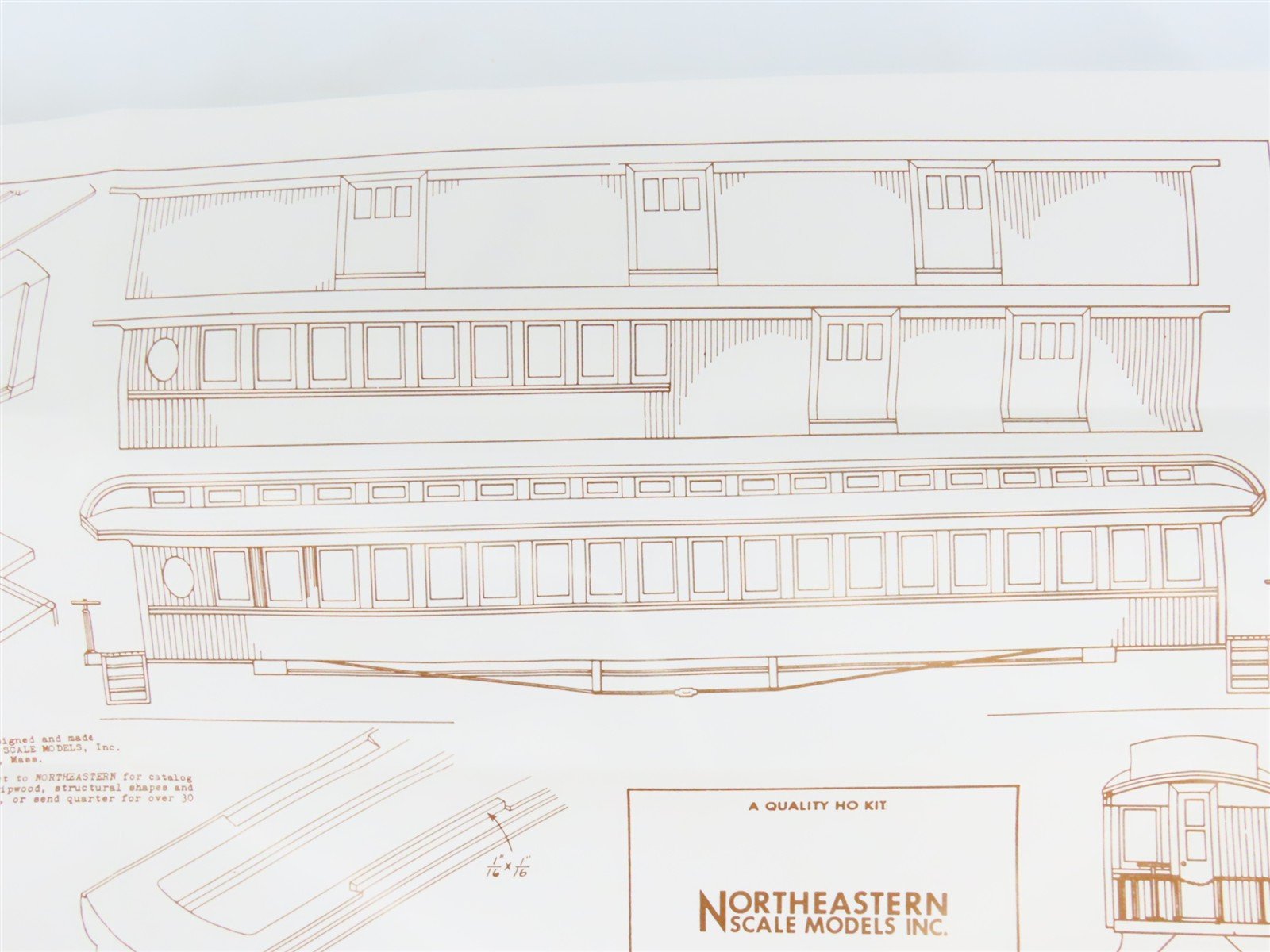 HO Northeastern Scale Models Kit HP-2 Open Platform Combine Passenger Car