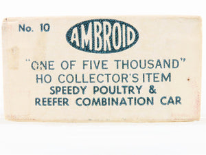 HO Ambroid Craftsman Kit #10 Undecorated Speedy Poultry/Reefer Combination Car