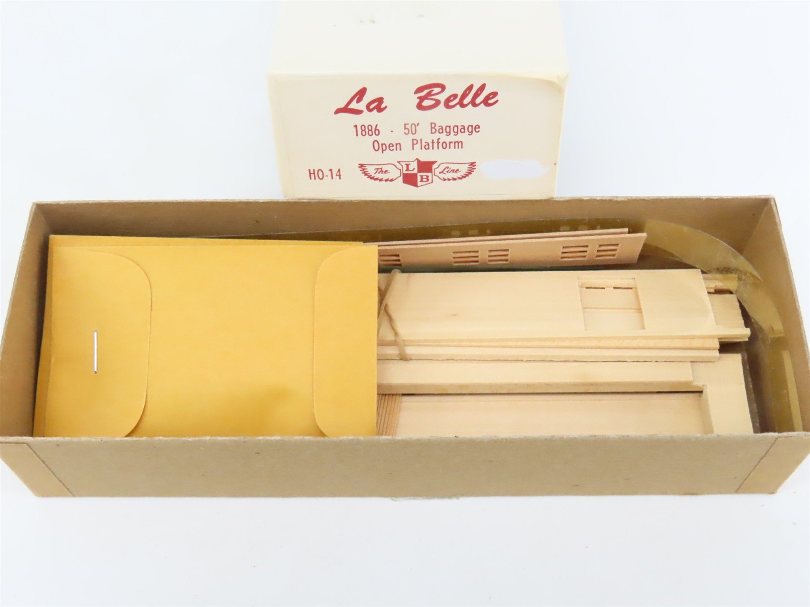 HO Scale La Belle Kit HO-14 1886 Open Platform 50' Baggage Passenger Car