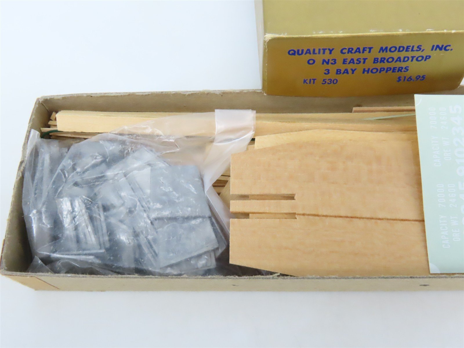 On3 Scale Quality Craft Craftsman Kit #530 Undecorated EBT 3-Bay Open Hopper