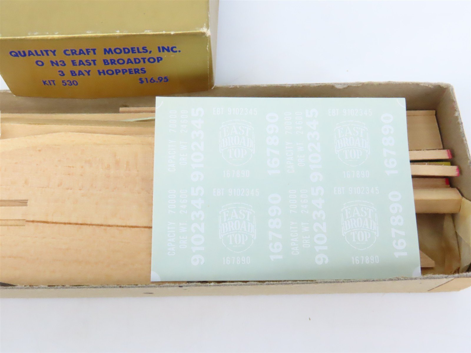 On3 Scale Quality Craft Craftsman Kit #530 Undecorated EBT 3-Bay Open Hopper