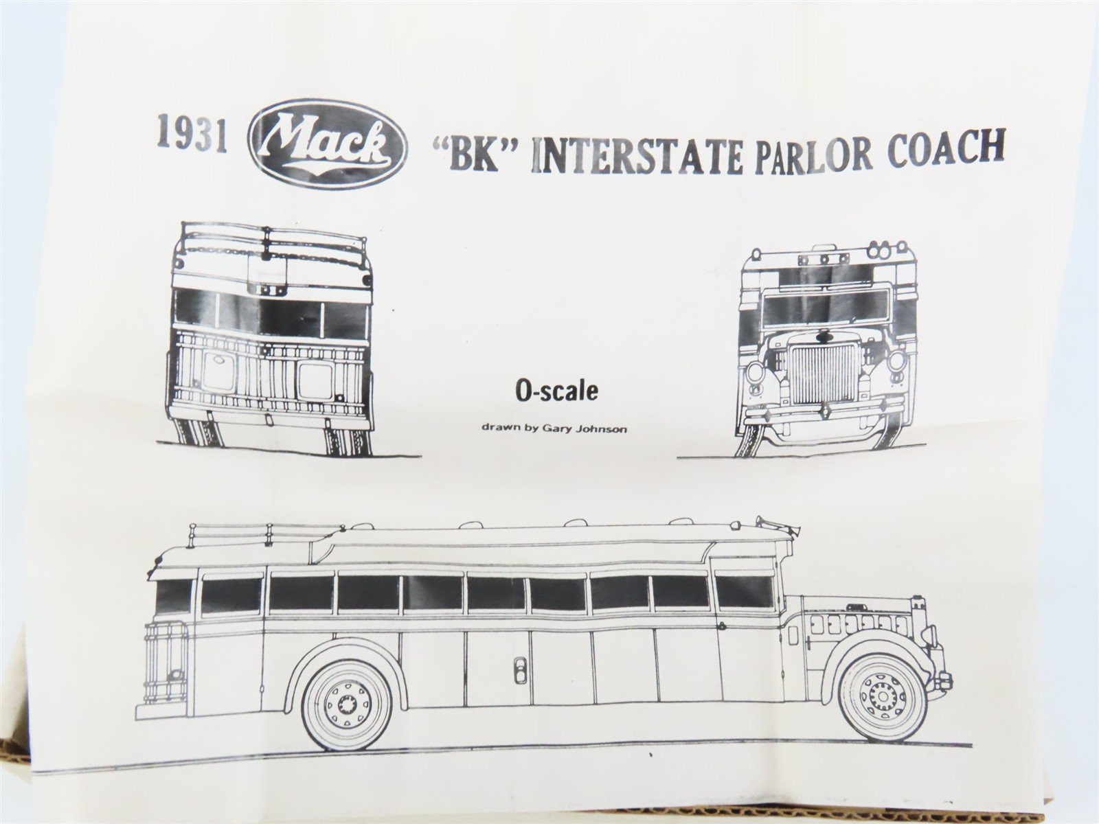 O 1/48 Scale Ashland Car Works Die-Cast Kit #BK-1 Undecorated Mack Bus