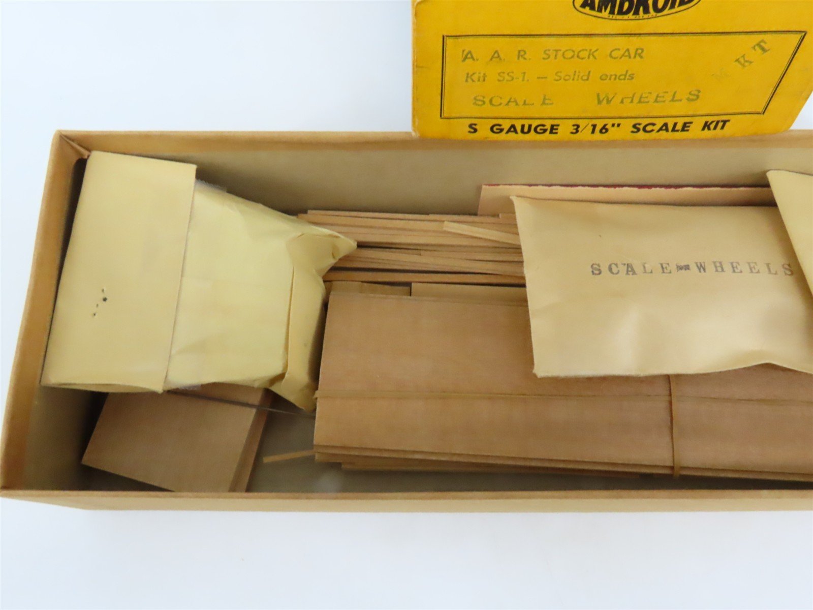 S Scale Ambroid Craftsman Kit #SS-1 Undecorated AAR Stock Car