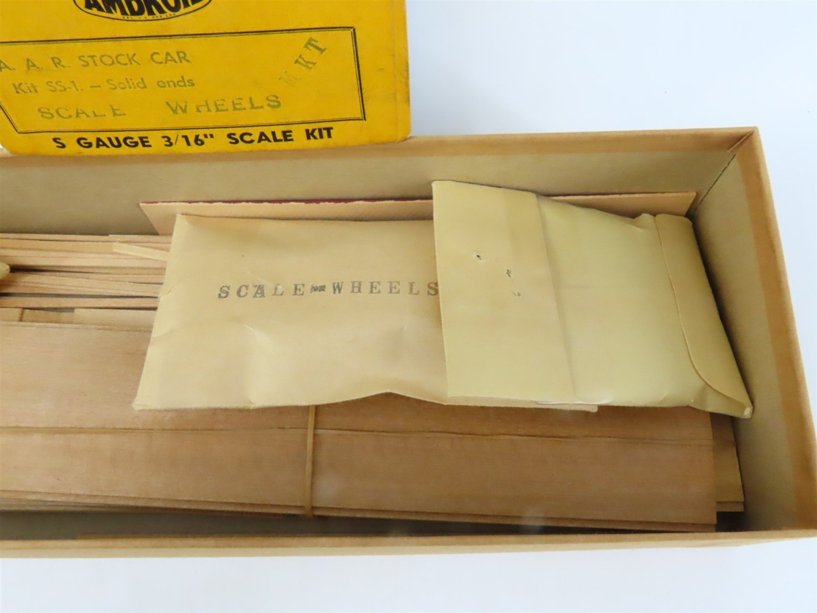 S Scale Ambroid Craftsman Kit #SS-1 Undecorated AAR Stock Car