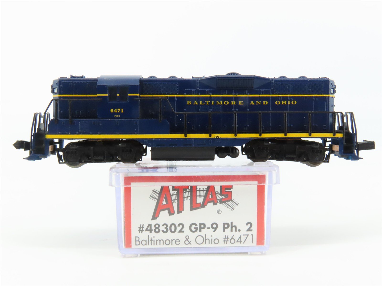 N Scale Atlas 48302 B&O Baltimore & Ohio EMD GP9 Ph. 2 Diesel Locomotive #6471