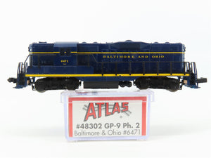 N Scale Atlas 48302 B&O Baltimore & Ohio EMD GP9 Ph. 2 Diesel Locomotive #6471