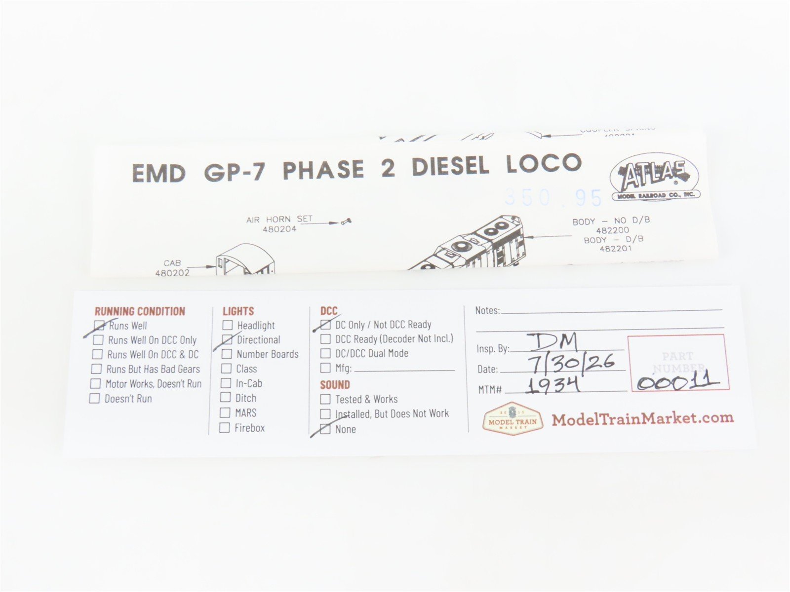 N Scale Atlas 48218 NYC New York Central EMD GP7 Ph. 2 Diesel Locomotive No#