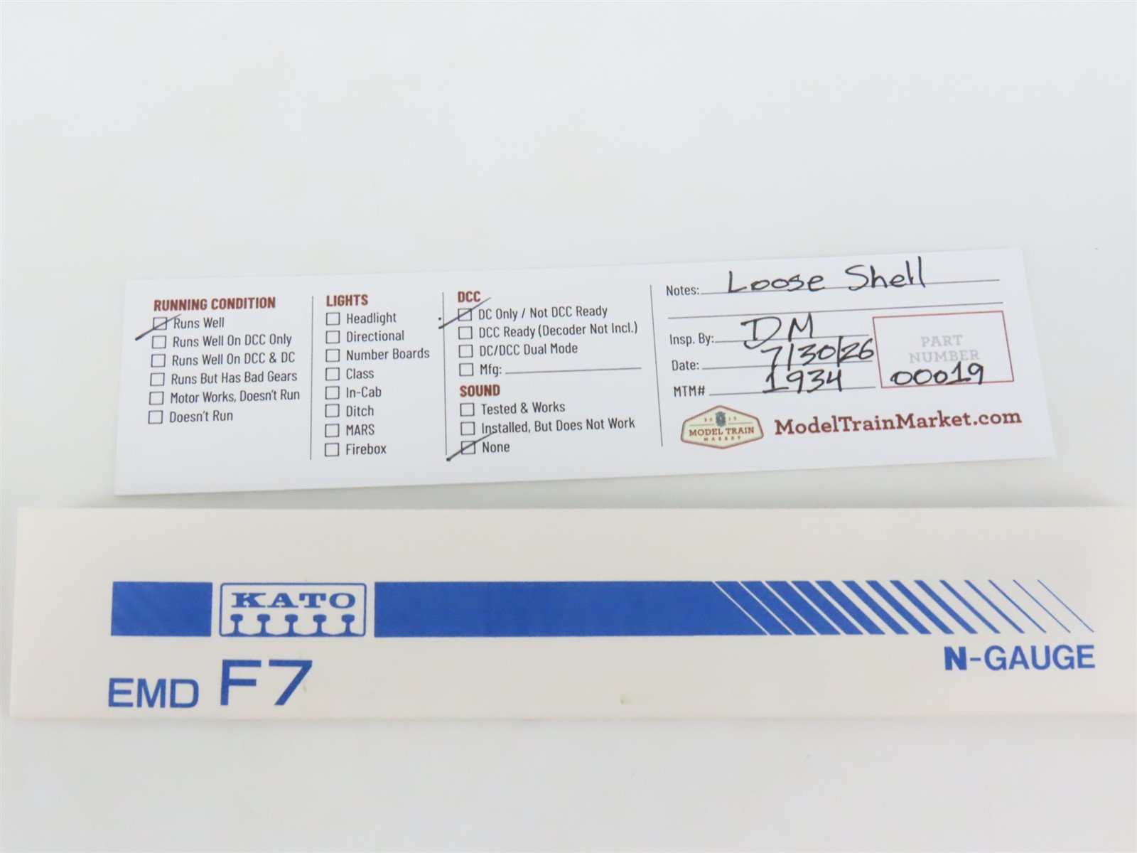 N Scale KATO 176-101 NYC New York Central F7B Diesel #1689 - Custom & Weathered