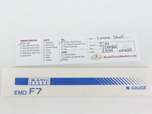 N Scale KATO 176-101 NYC New York Central F7B Diesel #1689 - Custom & Weathered