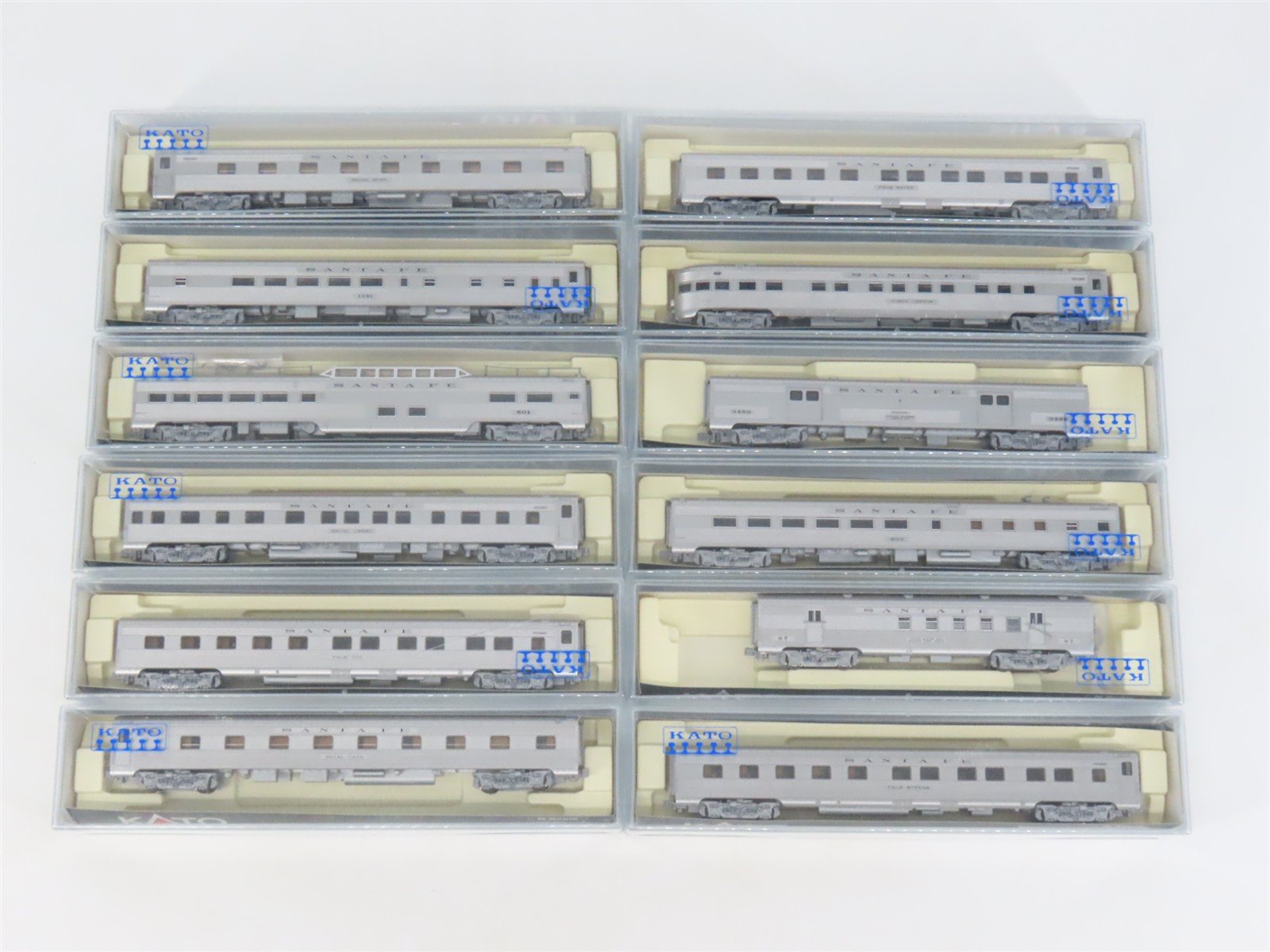 LOT of 12 N Scale Kato ATSF Santa Fe Super Chief Passenger Cars