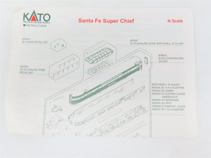 LOT of 12 N Scale Kato ATSF Santa Fe Super Chief Passenger Cars