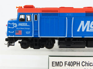 HO Scale Kato 37-571-LS Metra F40PH Diesel Locomotive #137 wDCC & Sound