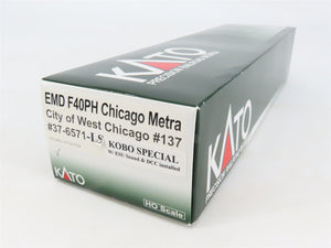 HO Scale Kato 37-571-LS Metra F40PH Diesel Locomotive #137 wDCC & Sound