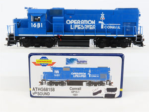 HO Scale Athearn Genesis G68158 CR Conrail GP15-1 Diesel #1681 wDCC & Sound