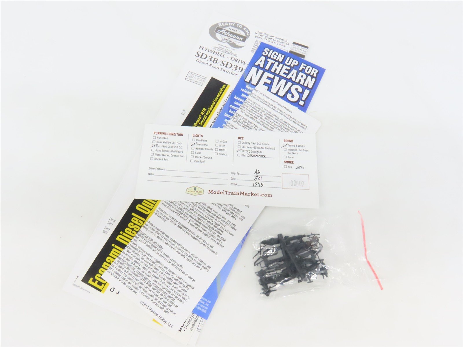 HO Athearn RTR ATH88585 NS Norfolk Southern SD38 Diesel Loco #3801 wDCC & Sound