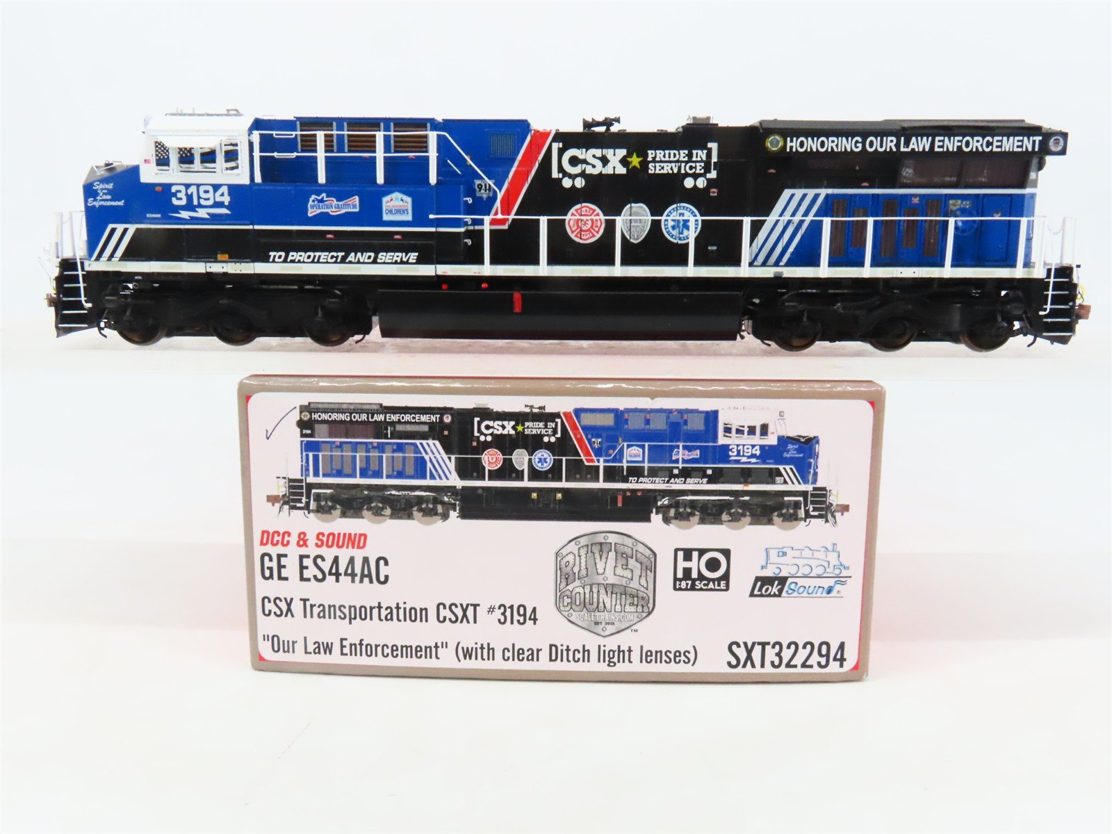HO Scaletrains.com SXT32294 CSX Law Enforcement ES44AC Diesel #3194 wDCC & Sound