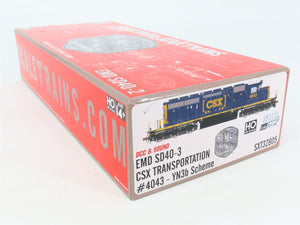 HO Scaletrains.com SXT32805 CSX SD40-3 Diesel Locomotive #4043 wDCC & Sound
