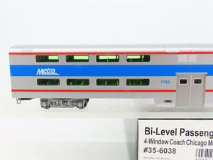 HO Scale Kato 35-6038 Metra Bi-Level 4-Window Coach Passenger Car #7780