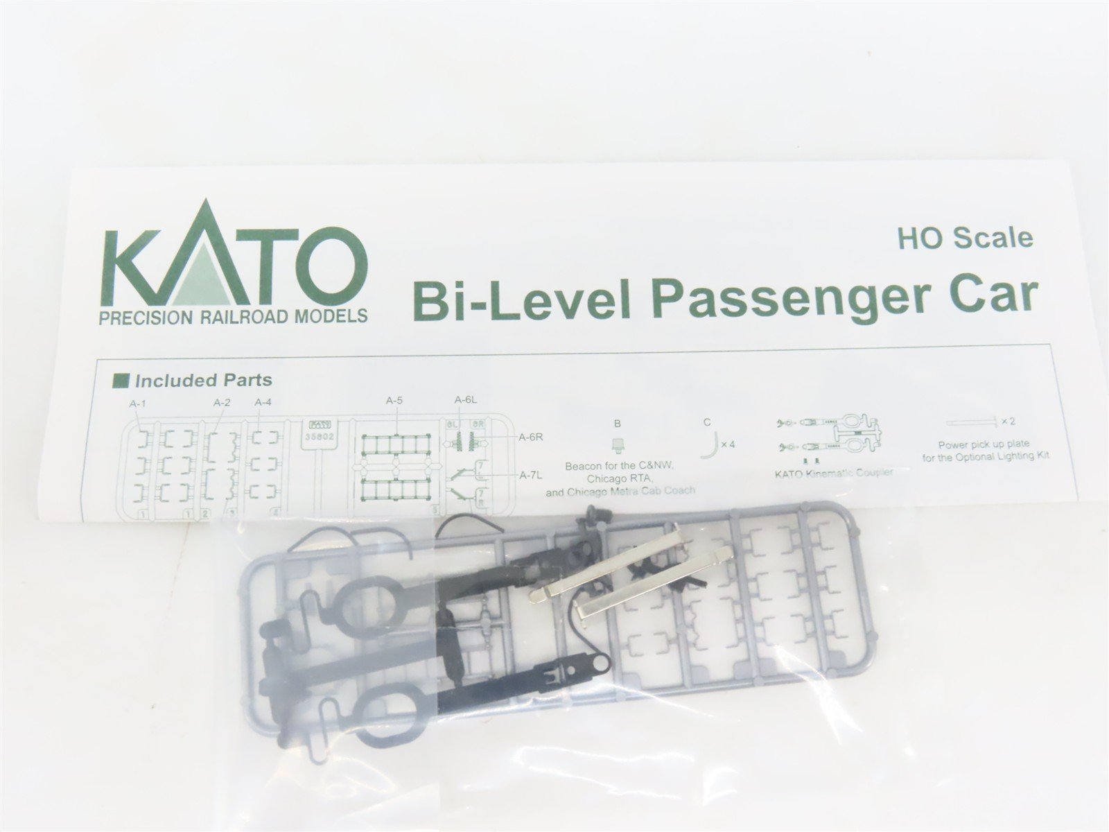 HO Scale Kato 35-6038 Metra Bi-Level 4-Window Coach Passenger Car #7780