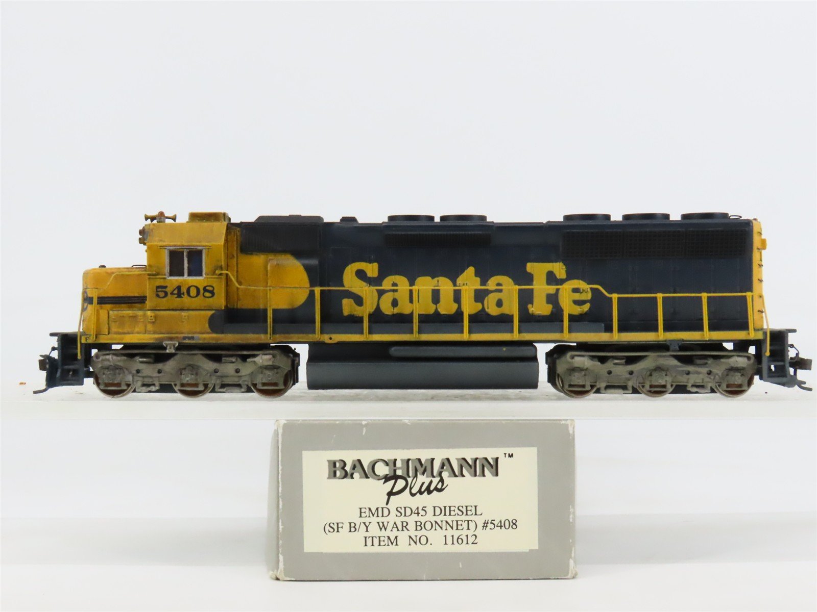 HO Scale Bachmann Plus 11612 ATSF Santa Fe EMD SD45 Diesel #5408 - Weathered