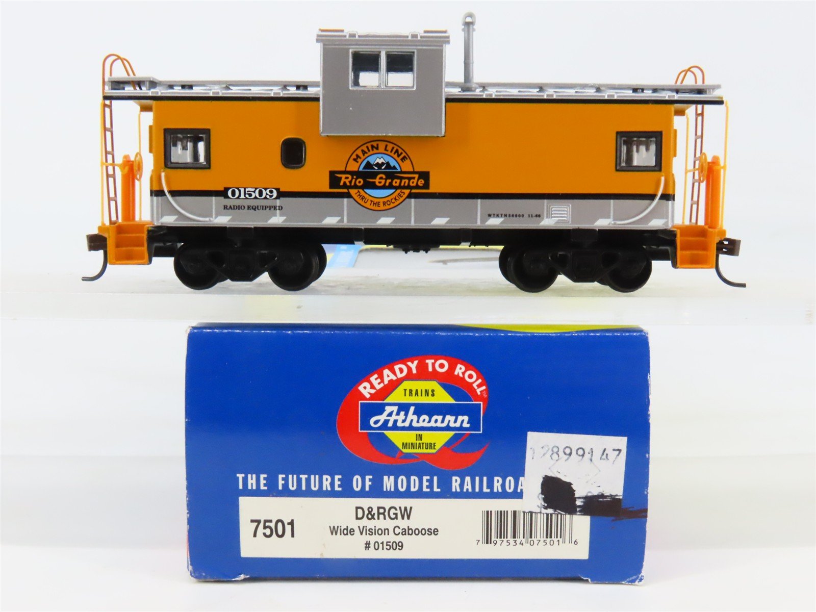 HO Scale Athearn RTR 7501 DRGW Rio Grande Wide Vision Caboose #01509