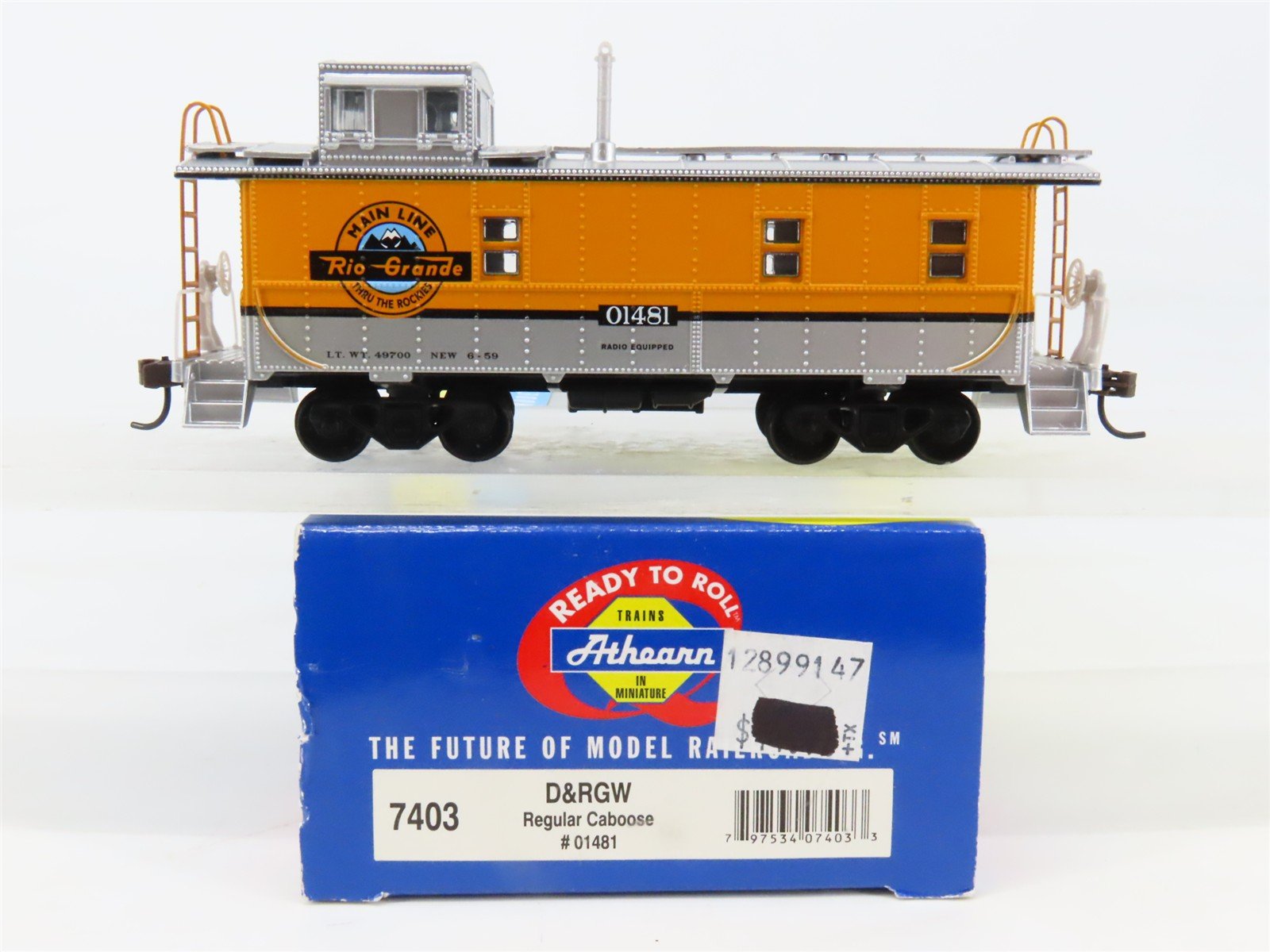 HO Scale Athearn RTR 7403 DRGW Rio Grande Regular Caboose #01481