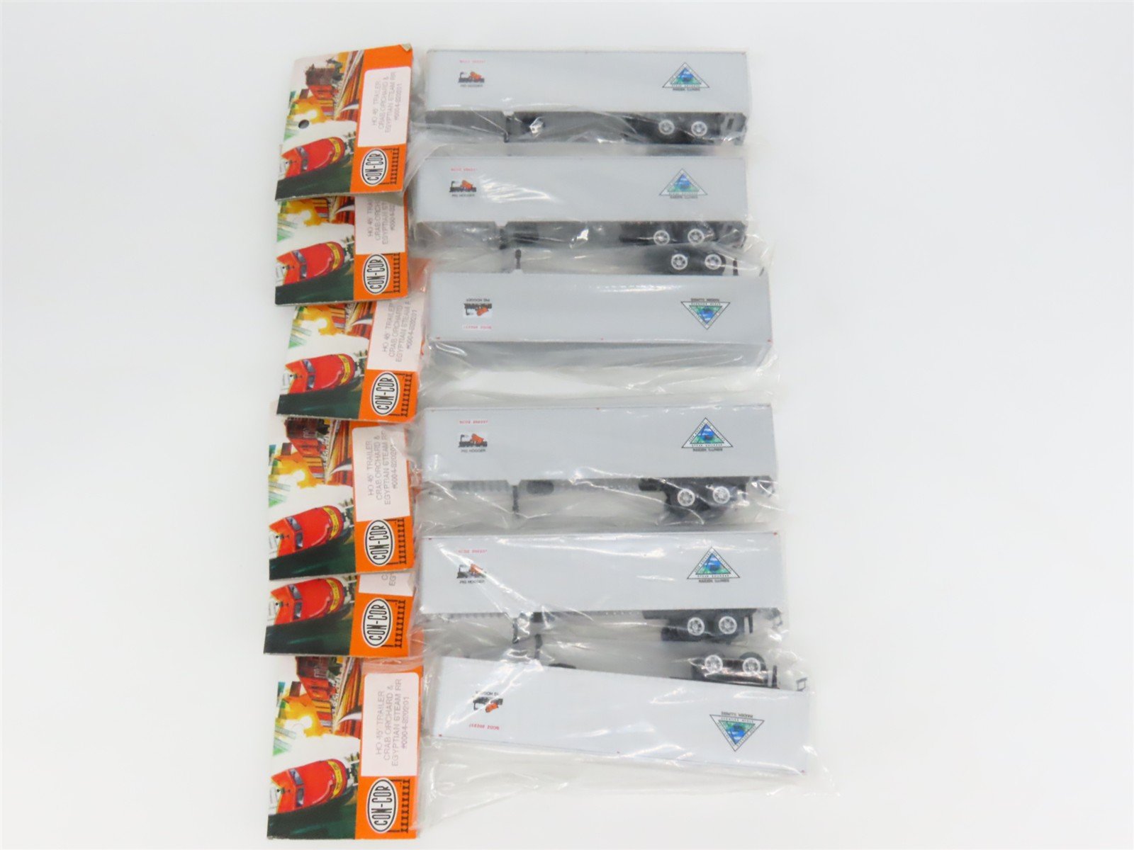 LOT of 6 HO Scale Con-Cor 0004-820201 Crab Orchard & Egyptian 45' Trailers