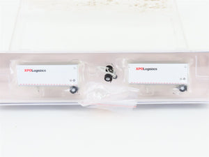 N Scale Athearn ATH10758 XPOLogistics Two 28' Wedge Trailers w/ Dolly